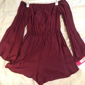 Brand new cranberry colored romper